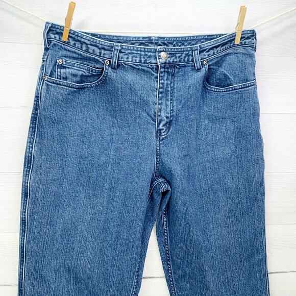 Duluth Trading Womens Jeans Straight Leg Relax Fit Mid Rise Stretch Size 16 - Picture 11 of 12